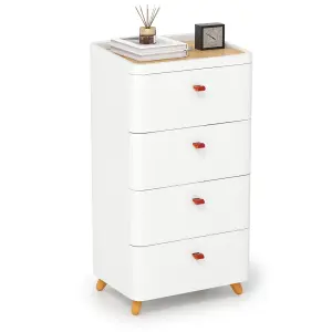 COSTWAY 4-Drawer Dresser Bedroom Chest of Drawers with Removable Organizer Tray