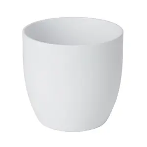 Verve White Ceramic Plant pot (Dia) 16cm, (H)15cm, 2.1L