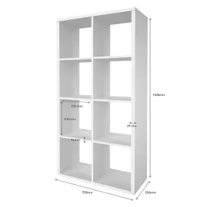 GoodHome Mixxit White Freestanding 8 shelf Rectangular Shelving unit, (H)1426mm (W)735mm