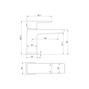 Hoveton Mini Brass effect Basin Mono mixer Tap