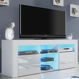 TV Unit 145cm Sideboard Cabinet Cupboard TV Stand Living Room High Gloss Doors