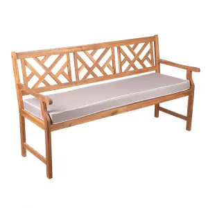 3 Seat Wooden Garden Bench with Taupe Cushion