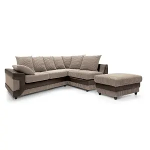 Dino Corner Sofa in Brown Right Facing