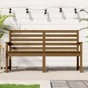 Berkfield Garden Bench Honey Brown 159.5x48x91.5 cm Solid Wood Pine