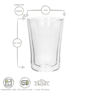 Rink Drink Double-Walled Glasses Set - 360ml - Pack of 4