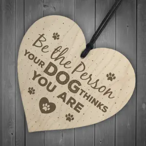 Red Ocean Funny Dog Lovers Sign Wooden Heart Door Kennel Cage Plaque Dog Owner Friendship Birthday Gift