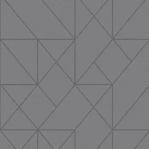 GoodHome Patula Dark grey Ridged effect Geometric Textured Wallpaper Sample