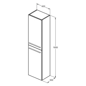 Ideal Standard i.life A Tall Matt White Single Wall-mounted Bathroom Cabinet (H)160cm (W)40cm