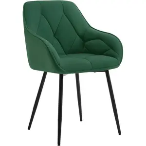 Bharmal Velvet Armchair (Set of 2) Dark Green