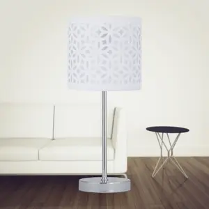 First Choice Lighting White Laser Cut 15.5cm Table Lamp Shade