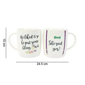 Set of 2 She Said Yes Mugs for Couples