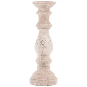 Large Stone Ceramic Column Candle Holder