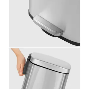 Steel Step On Rubbish Bin - 30L Silver