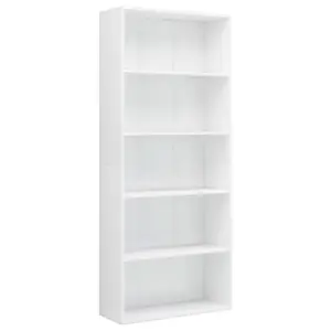 Rian Bookcase High-gloss White / 189cm H x 80cm W x 30cm D