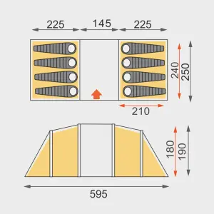 Eurohike Genus 800 Easy To Pitch Inflatable Waterproof 8 Person Tunnel Air Tent