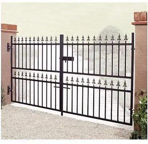 Corfe Premium Range Spear Top Low Double Gate - Steel - Fits Gap of 3658 mm x 1168 mm High - Electro Galv./Black Powder Coated