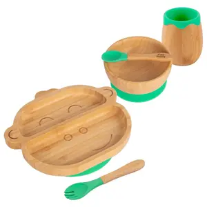 5pc Bamboo Monkey Baby Weaning Set - Green