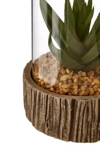 Fiori Small Succulent with Natural Stone Base Artificial Plant Foliage