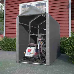 Small Grey Backyard Waterproof Bicycle Motorbike Storage Tent PE Shelter