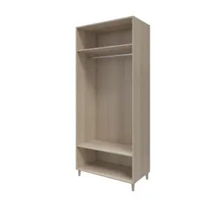 GoodHome Atomia Freestanding Matt white oak effect Particle board Wardrobe (H)2250mm (W)1000mm (D)580mm