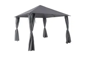 GoodHome Shamal Grey Square Gazebo tent (H) 2.7m (W) 3m (D) 3m