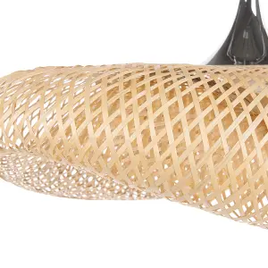 Bamboo Pendant Lamp Light Wood BOYNE Small