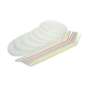 Unique Party Contrast ail Disposable Straws (Pack of 8) Multicoloured (One Size)