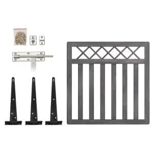 Classic Cross Top Wooden Gate for Garden and Yard Access 120cm W x 120cm H