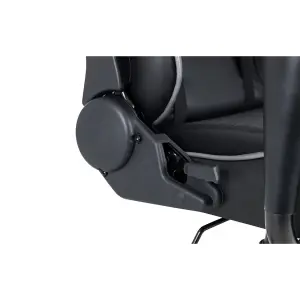 Black and Grey Faux Leather Gaming Chair