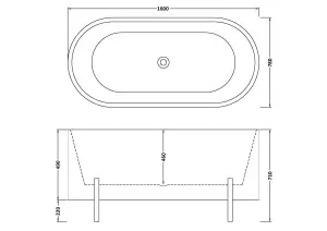 Contemporary Oval Freestanding Bath & Stand from Balterley - 1600mm x 770mm