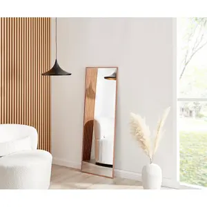 Alcantera Rectangle Metal Frame Wall Mirror Simple and Elegant Modern Design Copper / 140cm H x 50cm W