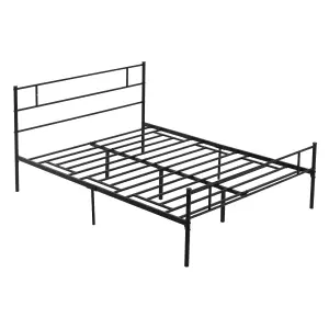 HOMCOM King Metal Bed Frame w/ Headboard and Footboard, Underbed Storage Space