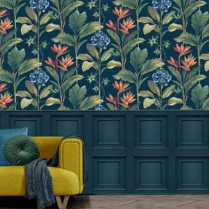 Belgravia Décor Oliana Panel Green Smooth Wallpaper