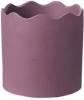 B&Q Ceramic Indoor Plant Pot, Wave Rim - Berry Colour. H13.5 cm