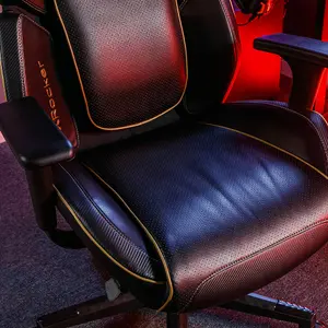 X-Rocker Drogon PC Office Gaming Chair, Ergonomic Computer Desk Chair, Faux Leather with Lumbar Support - BLACK / GOLD