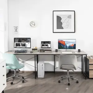 Costway L-Shaped Corner Computer Desk Reversible Study Writing Desk Workstation Home Office Laptop Table Grey