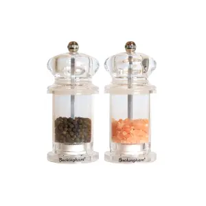 Buckingham Clear Acrylic Salt & Pepper Mill Set 13.5 cm