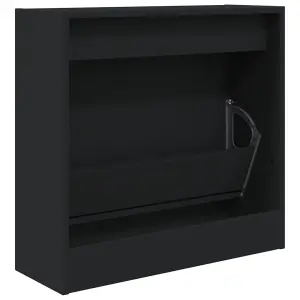 Berkfield Shoe Cabinet Black 60x21x57 cm Engineered Wood