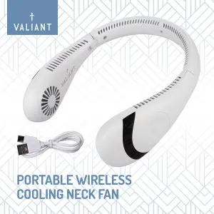 Valiant Neck Fan includes Wireless and Rechargeable Features - 3 Speed Settings