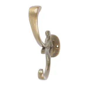 Hammer & Tongs - Ornamental Hat & Coat Hook - W30mm x H130mm - Brass