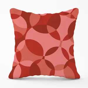 Red Circle Pattern Outdoor Cushion 45cm x 45cm