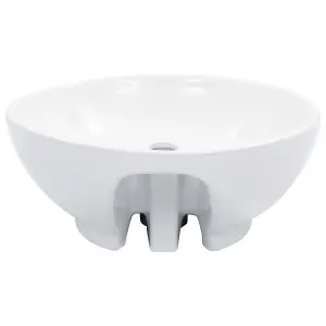 Wash Basin with Overflow 46.5x18 cm Ceramic White