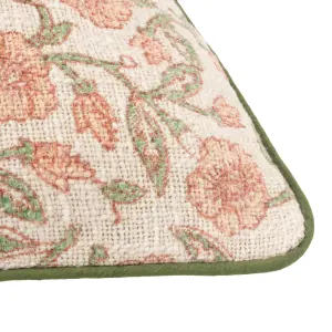 Paoletti Delphine Floral Piped Polyester Filled Cushion