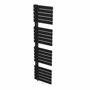 Rinse Bathrooms Designer Flat Panel Electric Heated Towel Rail Radiator Bathroom Ladder Radiators Prefilled Black 1800x500mm