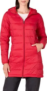 Amazon Essentials Women's Lightweight Full-Zip Water-Resistant Hooded Puffer Coat (Available In Plus Size)