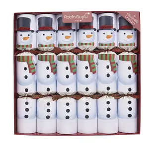 Robin Reed Christmas Crackers - Racing Snowmen - 13 Inch - 6 Pack