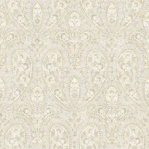 Galerie Abby Rose 4 Beige Ornamental Paisley Smooth Wallpaper