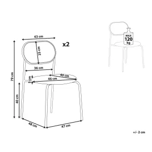 Set of 2 Dining Chairs ADAVER Metal Green