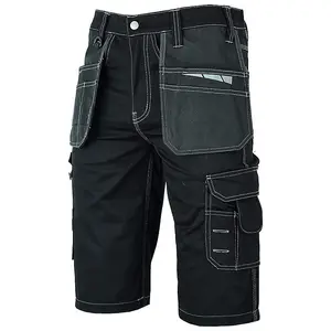 MS9 Mens Work Redhawk Cargo Combat Holster Pockets Tactical Worker Working Shorts E1, Black - 38W