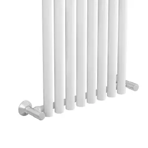 Right Radiators 1600x545 mm Single Vertical Round Column Style Designer Radiator Heated Rads White